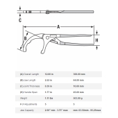 Channellock 212 Channellock 12" PVC Plier with 2.5"-3.75" Jaw Capacity - Image 2