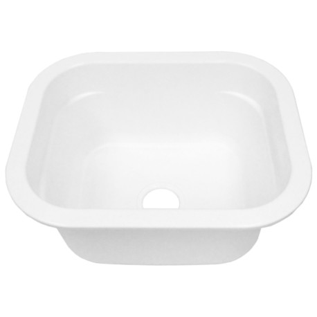 Mustee 22" x 18" x 10.5" Vector Undermount/Top Mount Multi-Task Utility Sink, VariStone Fiberglass, White