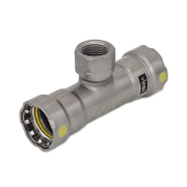 Viega 3/4" Press x 3/4" Press x 1/2" FNPT MegaPressG Tee - Image 1