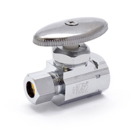 Matco-Norca 1/2" FIP x 3/8" OD Compr. Straight Stop Valve (Multi-Turn), Lead-Free
