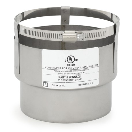 Z-Flex 5" Stainless Steel Stove/Insert Appliance Adapter for Chimney Liner