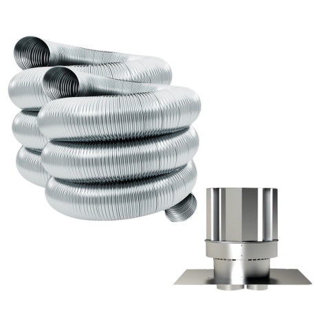 Z-Flex 4"/3" x 35ft Co-Linear (Direct Vent) Gas Chimney Liner Kit, Extreme Weather