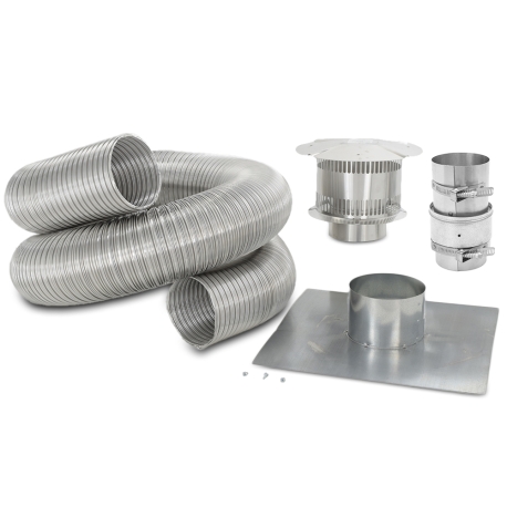 Z-Flex 3" x 25ft Aluminum Gas Fireplace Insert Chimney Liner Kit