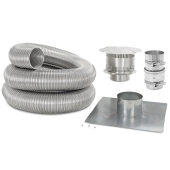 Z-Flex 3" x 35ft Aluminum Gas Fireplace Insert Chimney Liner Kit - Image 1