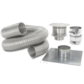 Z-Flex 4" x 25ft Aluminum Gas Fireplace Insert Chimney Liner Kit - Image 1