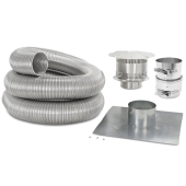 Z-Flex 4" x 35ft Aluminum Gas Fireplace Insert Chimney Liner Kit - Image 1