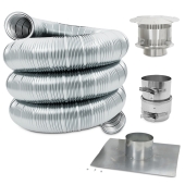 Z-Flex 4" x 35ft Pre-Insulated Aluminum Gas Fireplace Insert Chimney Liner Kit - Image 1