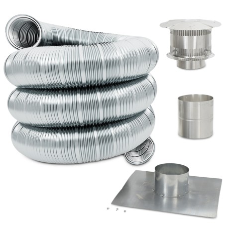 Z-Flex 5" x 35ft Pre-Insulated Aluminum Gas Chimney Liner Kit