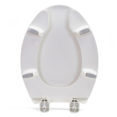Bemis Bemis 2L2150T (White) 2" Lift Medic-Aid Plastic Elongated Toilet Seat w/ DuraGuard, Heavy-Duty - Image 3