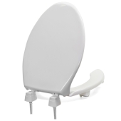 Bemis Bemis 2L2150T (White) 2" Lift Medic-Aid Plastic Elongated Toilet Seat w/ DuraGuard, Heavy-Duty - Image 1