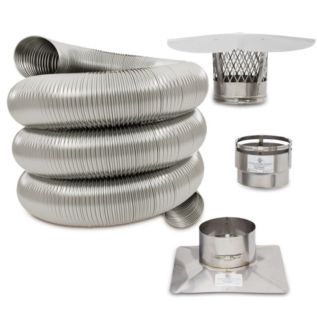 Z-Flex 6" x 35ft 316Ti Stainless Steel All-Fuel Chimney Liner Insert Kit