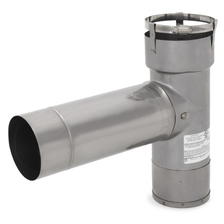 Z-Flex 4" Z-Lok Chimney Liner Stainless Steel Tee Appliance Adapter for Chimney Liner