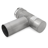 Z-Flex 5" Z-Lok Chimney Liner Stainless Steel Tee Appliance Adapter for Chimney Liner - Image 3