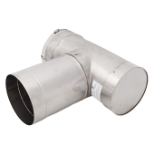 Z-Flex 8" Z-Lok Chimney Liner Stainless Steel Tee Appliance Adapter for Chimney Liner - Image 2