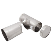Z-Flex 9" Z-Lok Chimney Liner Stainless Steel Tee Appliance Adapter for Chimney Liner - Image 3