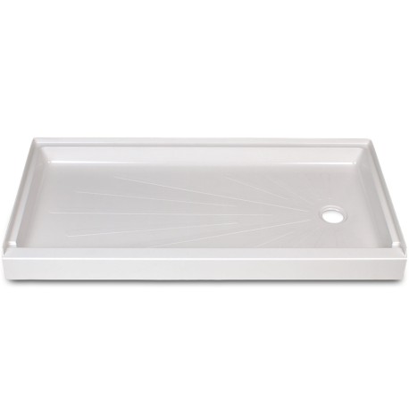 Mustee 30" x 60" ShowerTub Rectangular Shower Base, Right Drain, White
