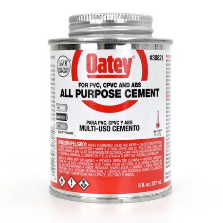 Oatey 8 oz Medium-Body All Purpose Cement w/ Dauber for PVC/CPVC/ABS, Clear