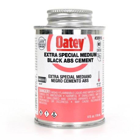 Oatey 4 oz Medium-Body ABS Extra Special Cement w/ Dauber, Black