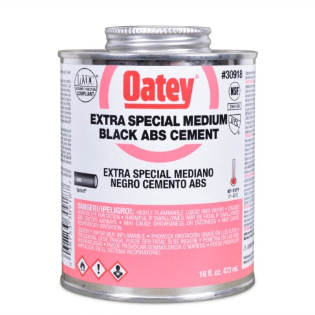 Oatey 16 oz Medium-Body ABS Extra Special Cement w/ Dauber, Black