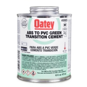 Oatey 16 oz Medium-Body, ABS To PVC Transition Cement w/ Dauber, Green - Image 1
