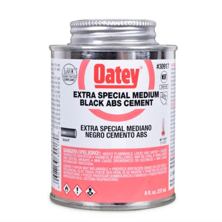 8 oz Medium-Body ABS Extra Special Cement w/ Dauber, Black Oatey