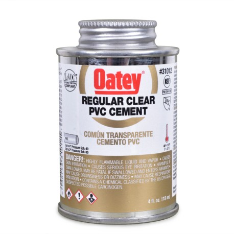 Oatey 4 oz Regular-Body PVC Cement w/ Dauber, Clear
