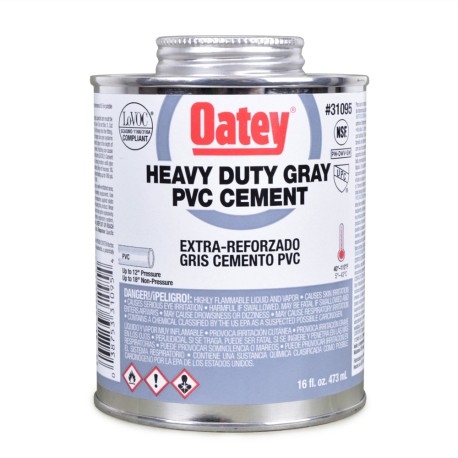 Oatey 16 oz Heavy-Duty PVC Cement w/ Dauber, Gray