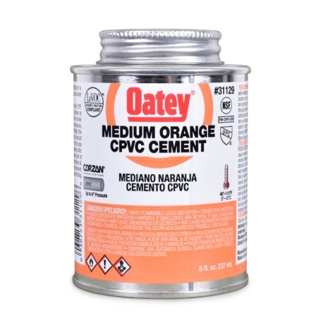 Oatey 8 oz Medium-Body CPVC Cement w/ Dauber, Orange