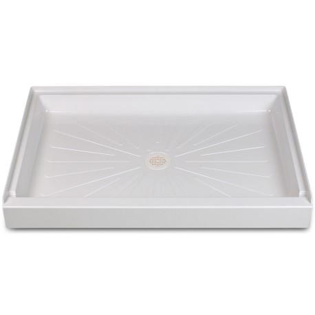 Mustee 32" x 48" DuraBase Rectangular Shower Base, Single Threshold, White