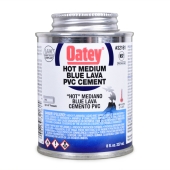 8 oz Medium-Body Blue Lava Primerless PVC Cement w/ Dauber, Extra Fast Set, Blue Oatey