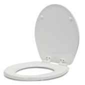 Bemis Bemis 33SLOW (White) Mayfair series Basket Weave Sculptured Wood Round Toilet Seat, Slow-Close - Image 3