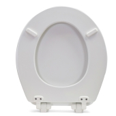 Bemis Bemis 33SLOW (White) Mayfair series Basket Weave Sculptured Wood Round Toilet Seat, Slow-Close - Image 2