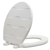 Bemis Bemis 33SLOW (White) Mayfair series Basket Weave Sculptured Wood Round Toilet Seat, Slow-Close - Image 4