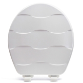 Bemis Bemis 33SLOW (White) Mayfair series Basket Weave Sculptured Wood Round Toilet Seat, Slow-Close - Image 1