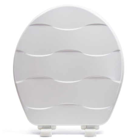 Bemis Bemis 33SLOW (White) Mayfair series Basket Weave Sculptured Wood Round Toilet Seat, Slow-Close