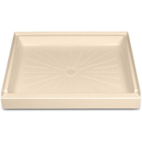 Mustee 34" x 42" DuraBase Rectangular Shower Base, Single Threshold, Bone