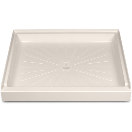 Mustee 34" x 42" DuraBase Rectangular Shower Base, Single Threshold, Biscuit