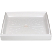 Mustee 34" x 42" DuraBase Rectangular Shower Base, Single Threshold, White - Image 1