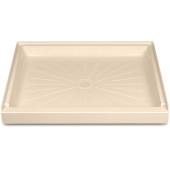 Mustee 34" x 48" DuraBase Rectangular Shower Base, Single Threshold, Bone - Image 1