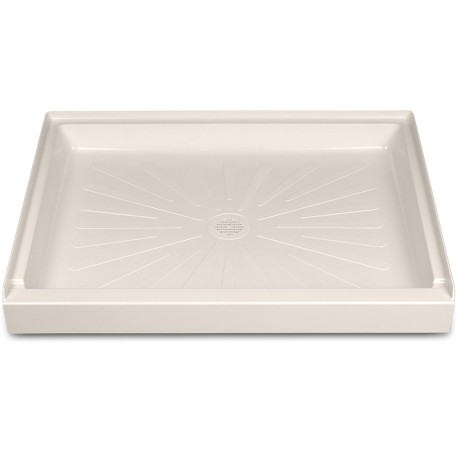 Mustee 34" x 48" DuraBase Rectangular Shower Base, Single Threshold, Biscuit