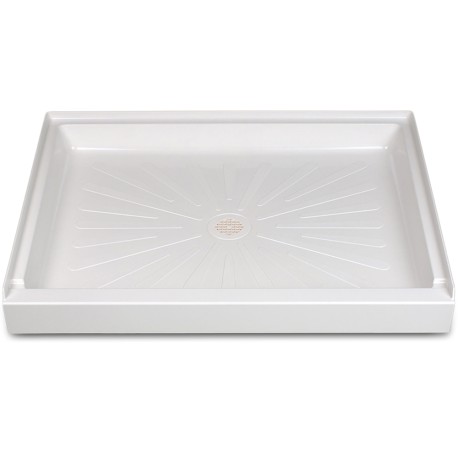 Mustee 34" x 48" DuraBase Rectangular Shower Base, Single Threshold, White