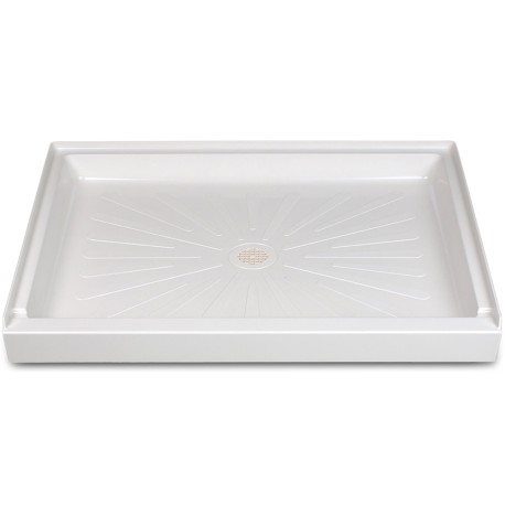 Mustee 34" x 54" DuraBase Rectangular Shower Base, Single Threshold, White