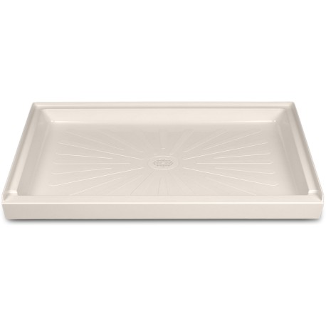 Mustee 34" x 60" DuraBase Rectangular Shower Base, Single Threshold, Biscuit