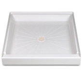 Mustee 36" x 36" DuraBase Square Shower Base, Single Threshold, White - Image 1