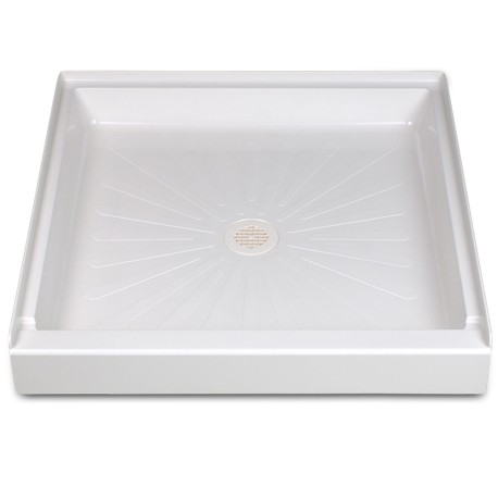 Mustee 36" x 36" DuraBase Square Shower Base, Single Threshold, White