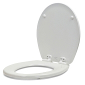 Bemis Bemis 37SLOW (White) Mayfair series Modern Geometric Sculptured Wood Round Toilet Seat, Slow-Close - Image 3