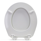 Bemis Bemis 37SLOW (White) Mayfair series Modern Geometric Sculptured Wood Round Toilet Seat, Slow-Close - Image 2