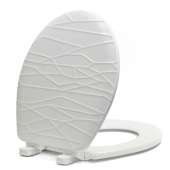 Bemis Bemis 37SLOW (White) Mayfair series Modern Geometric Sculptured Wood Round Toilet Seat, Slow-Close - Image 4