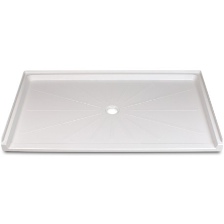 Mustee 38" x 65" ADA Rectangular Caregiver Barrier-Free Shower Base, Center Drain, White