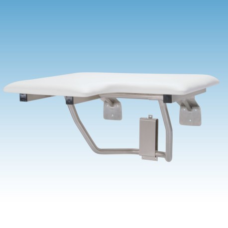 Mustee 32" x 21" Wall-Mount Rectangular Folding Shower Seat, Right-Hand, Padded